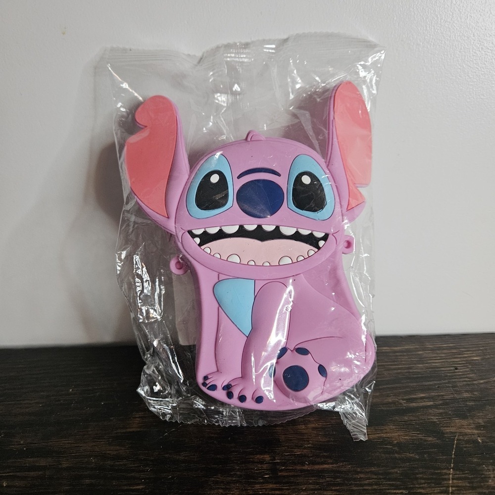 Angel Silicone  Crossbody Zipper Purse/Pouch‎ Disney Lilo & Stich Pink
